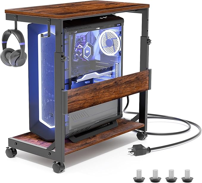 Adjustable Computer Tower Stand with Storage - Adealsweden