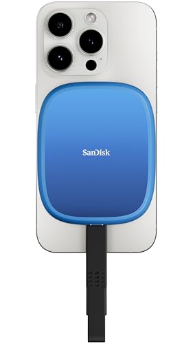 SanDisk Creator Phone SSD 2 TB, kompatibel med MagSafe, upp till 1 000 MB/s läshastigheter, en månad av Adobe Creative Cloud